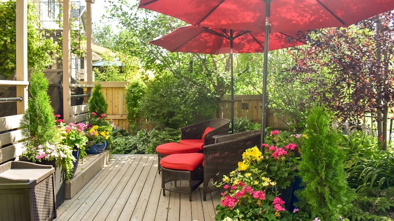 flowers on a deck