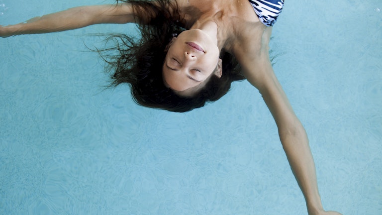 woman relaxing in a spa pool