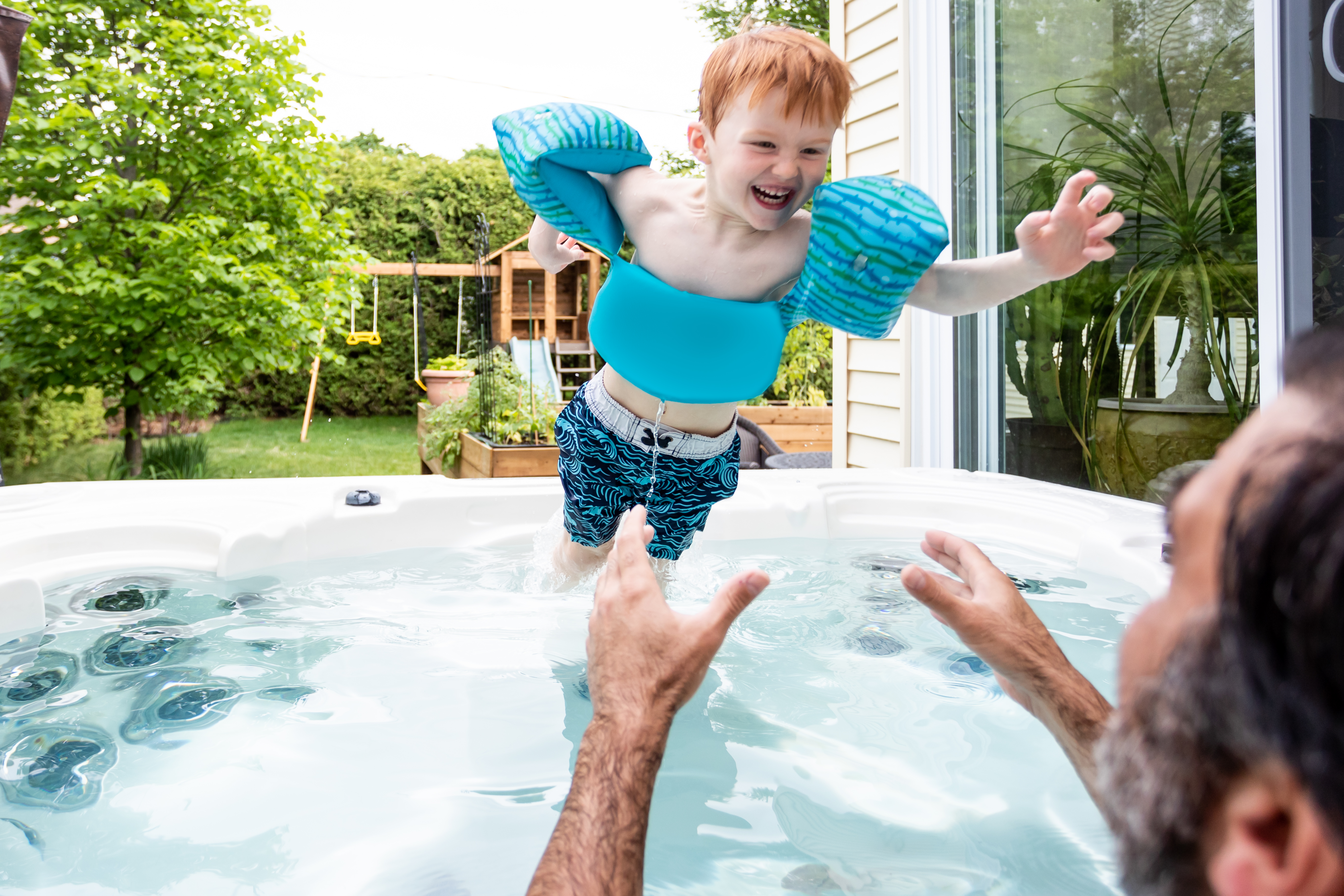 kids in a spa pool