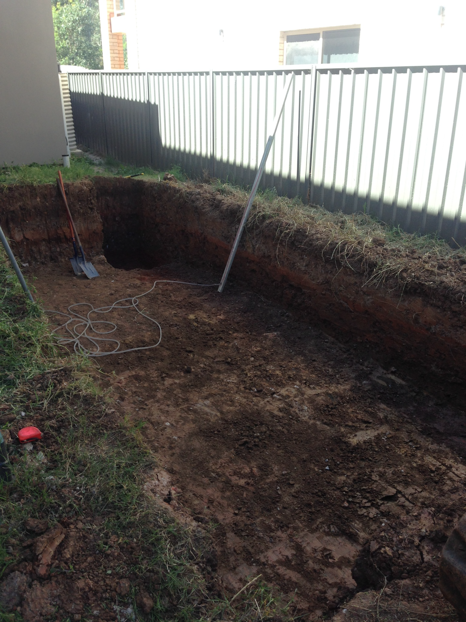 Digging a pit for a swim spa