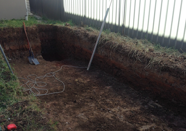 Digging a pit for a swim spa
