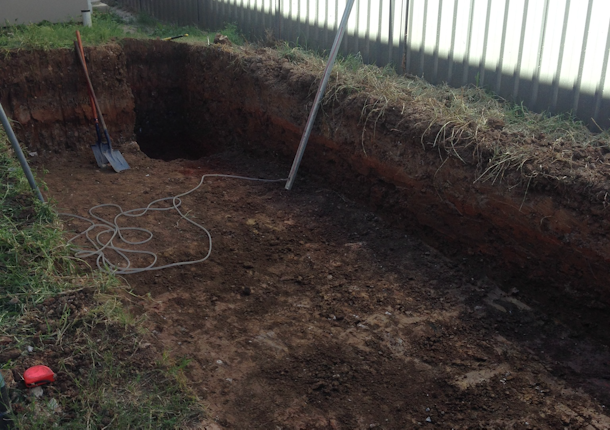 Digging a pit for a swim spa
