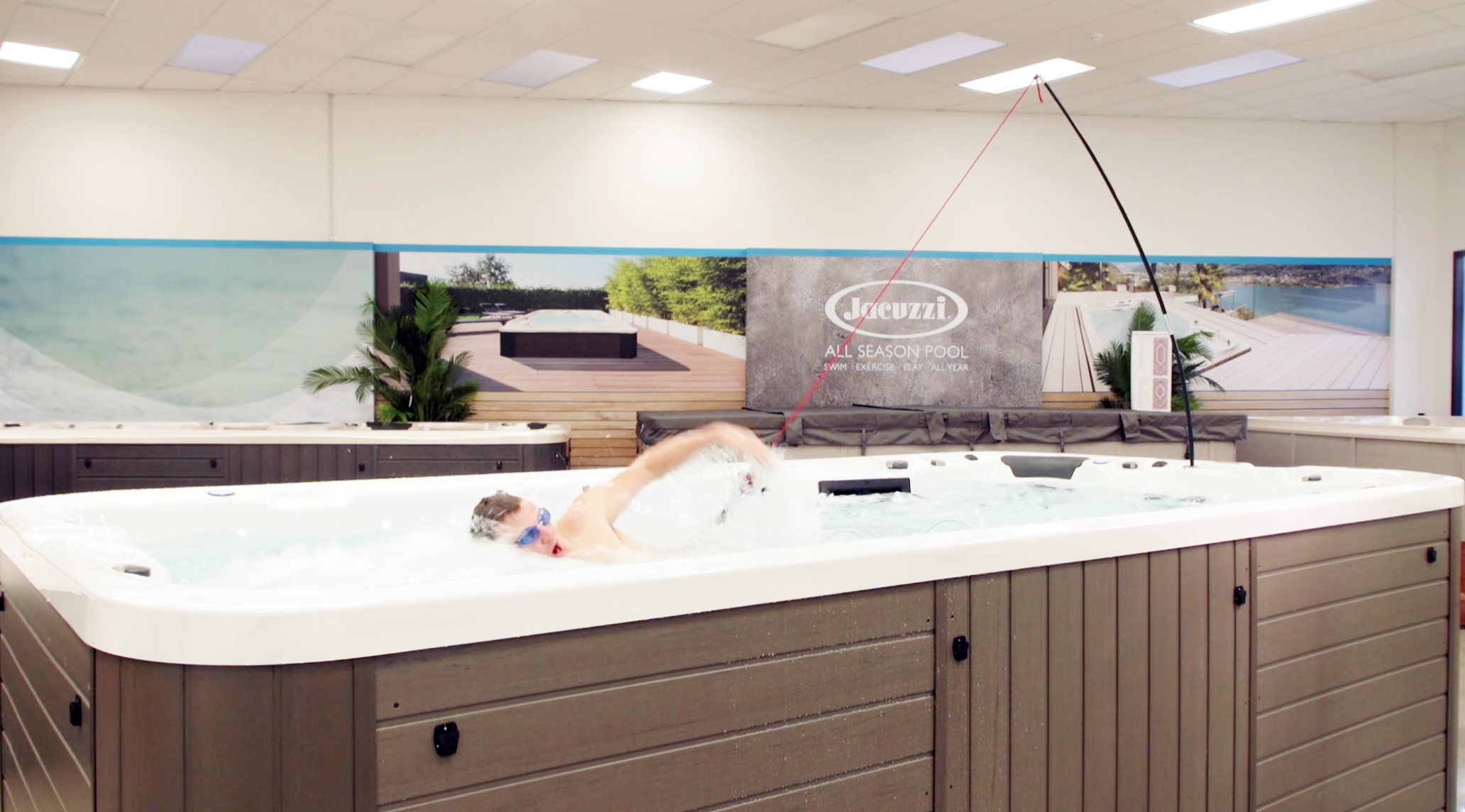 swim spa with tether