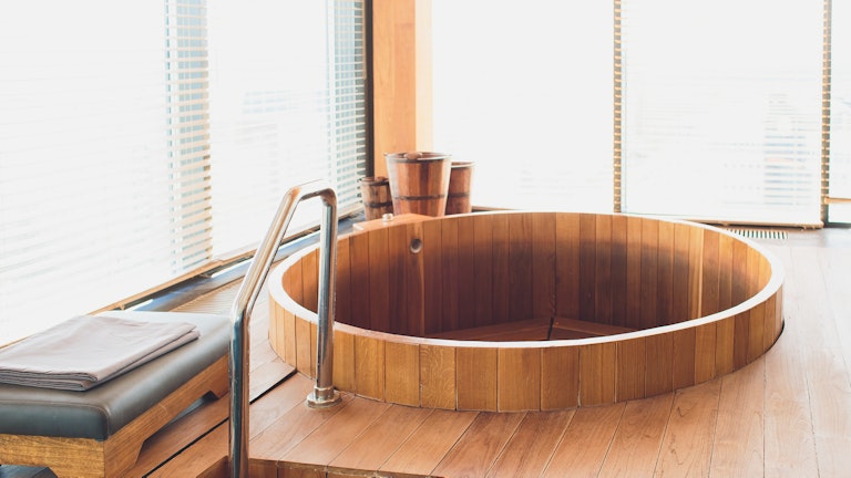 wooden hot tub