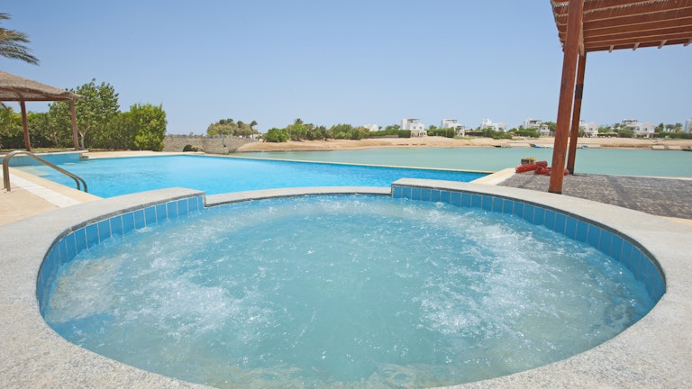 Concrete hot tub
