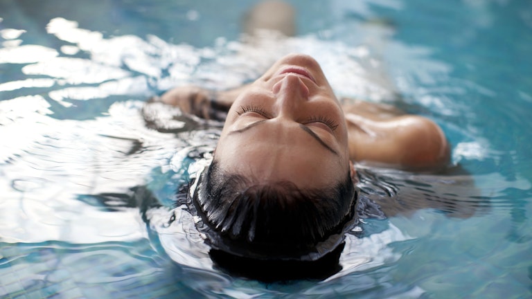 woman in clear water