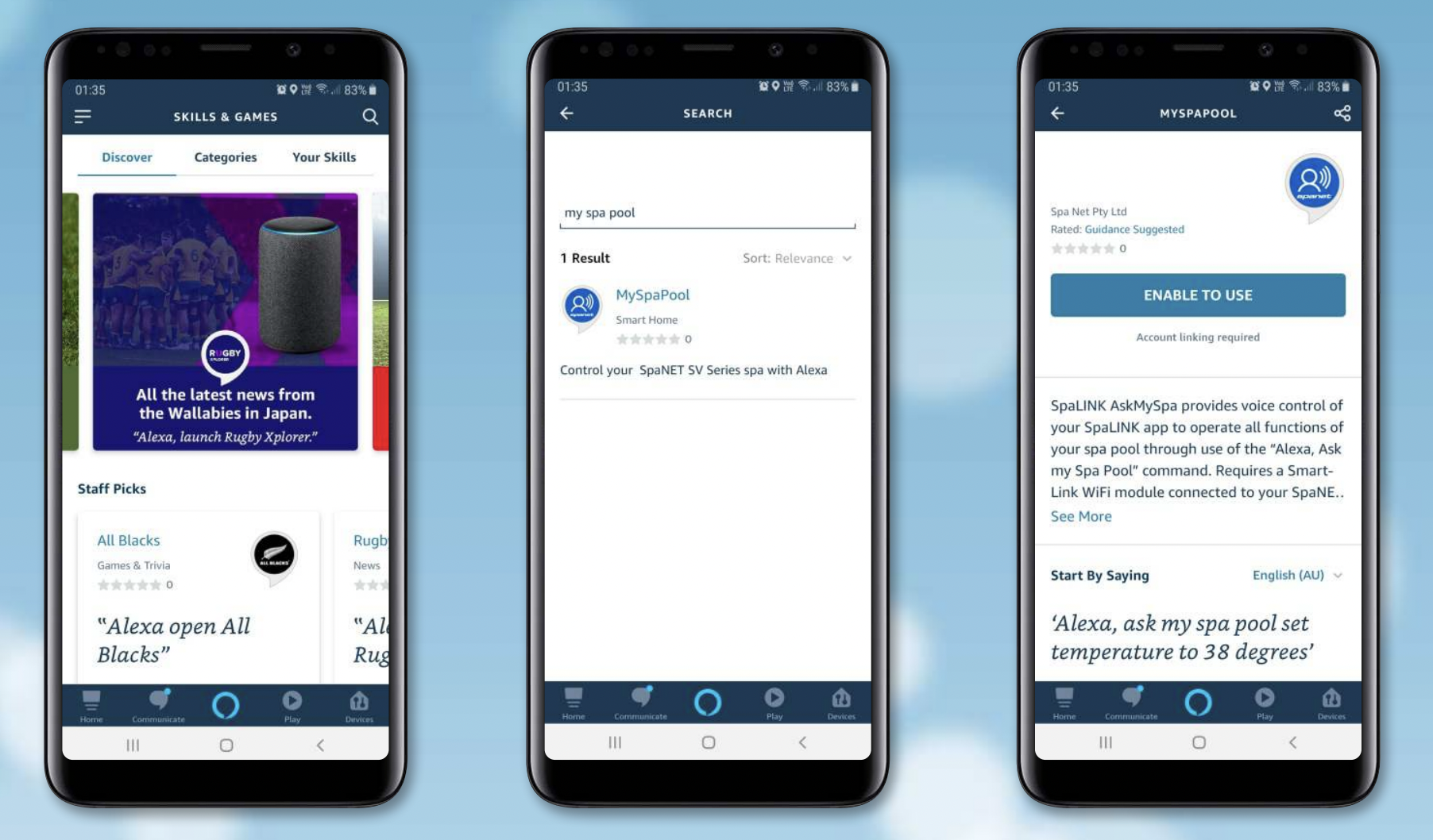 How to connect SpaNet controller to Amazon Alexa