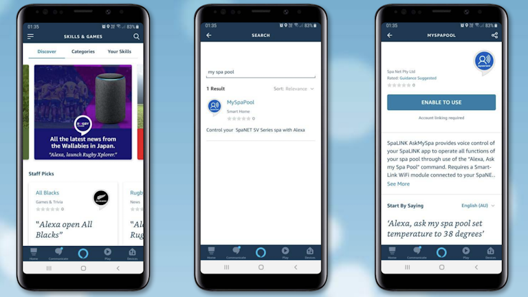 How to connect SpaNet controller to Amazon Alexa