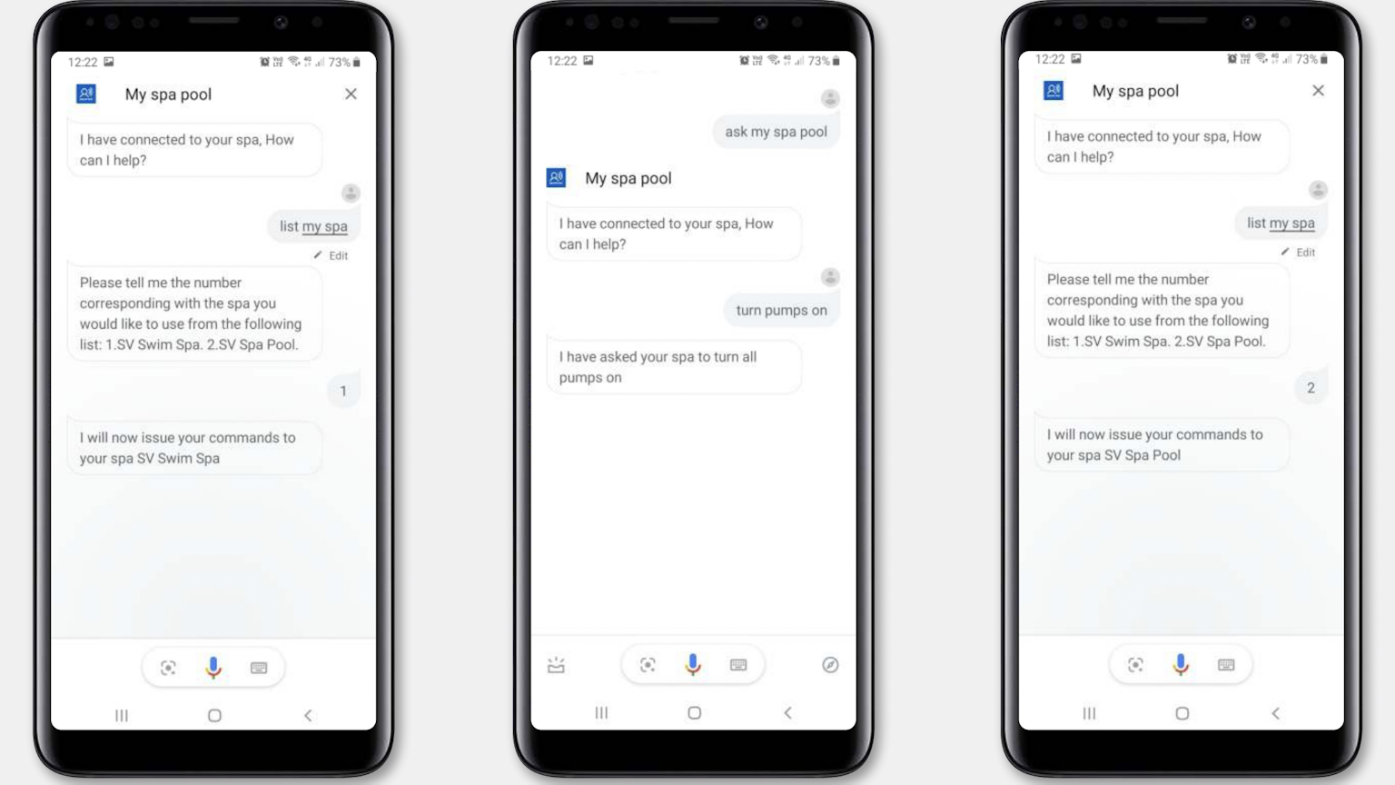 setting myspapool to Google assistant