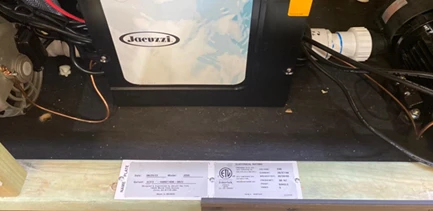 jacuzzi spa pool serial number location