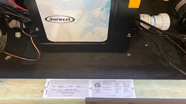 jacuzzi spa pool serial number location
