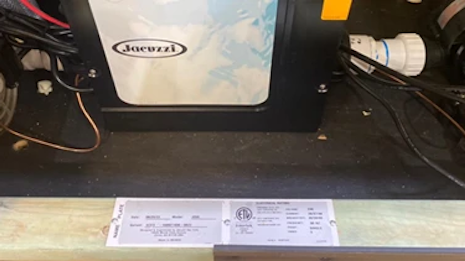 jacuzzi spa pool serial number location