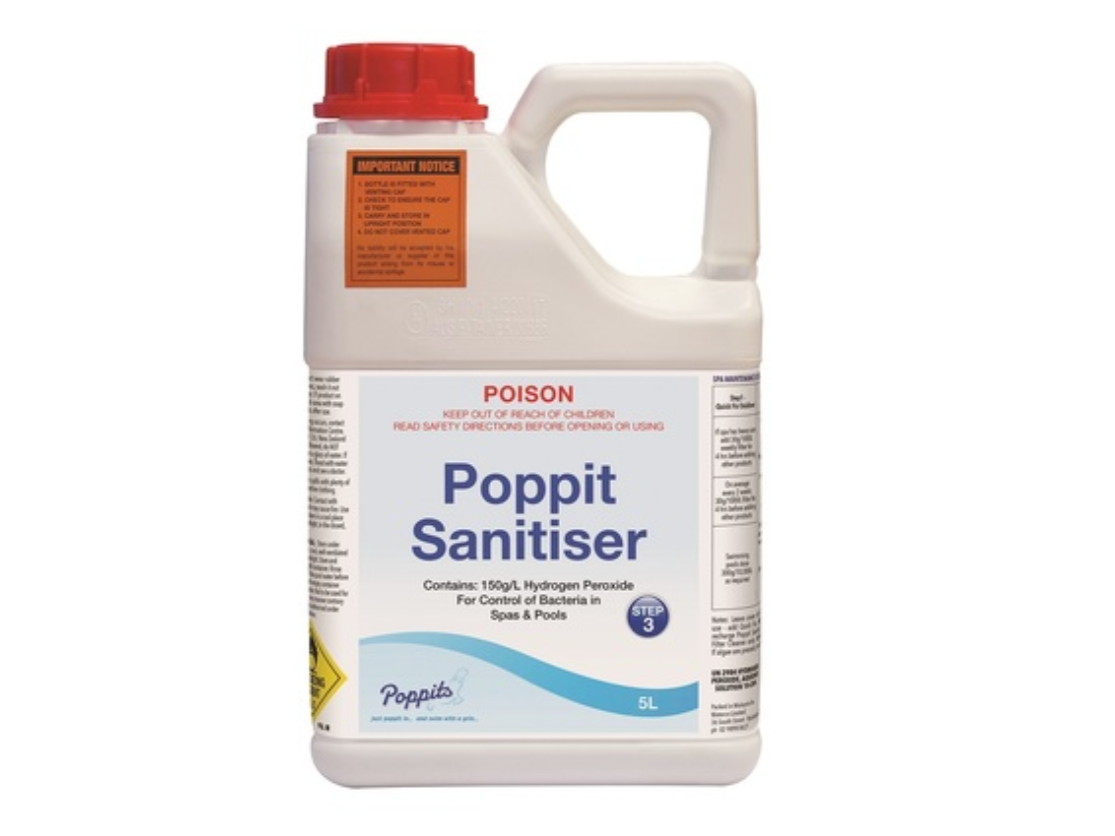 Poppit® Chlorine Free Spa Sanitiser 5 litre - Hydrogen Peroxide