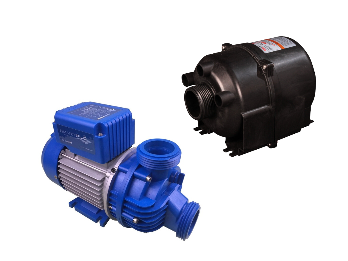 SpaNet® Circulation Pump (blue) and Blower (black)
