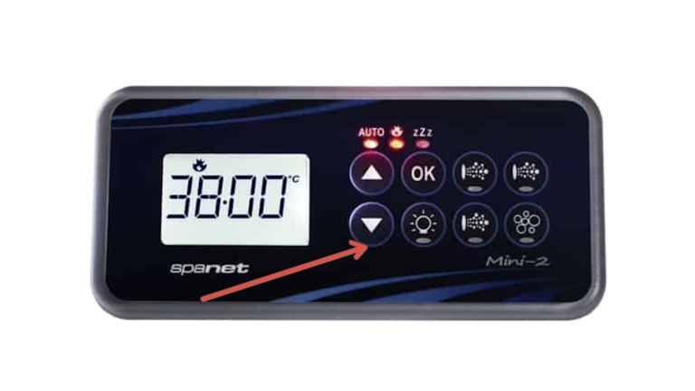 Down arrow on SpaNet touchpad