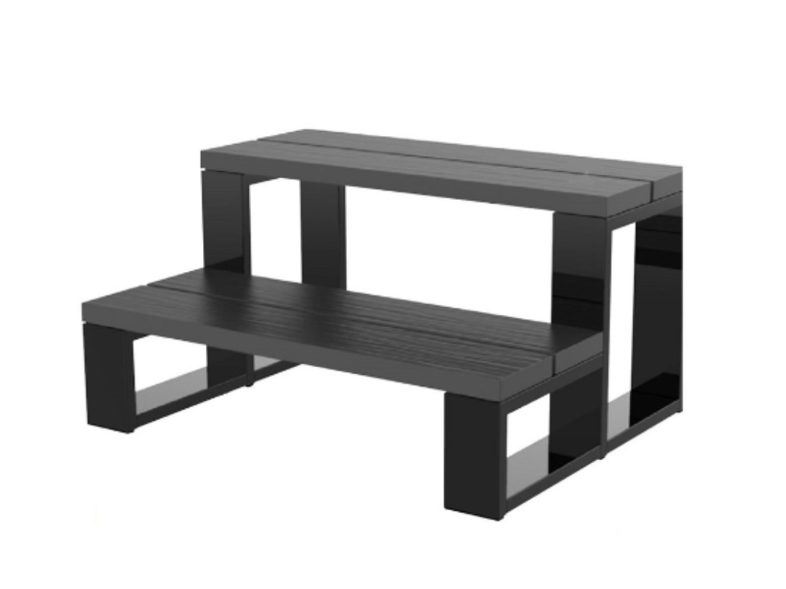 2-Tier Aluminium Spa Steps / Stairs Grey