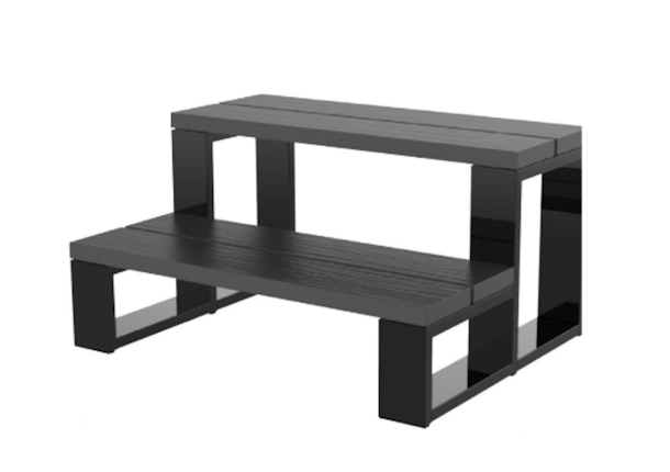 2-Tier Aluminium Spa Steps / Stairs Grey