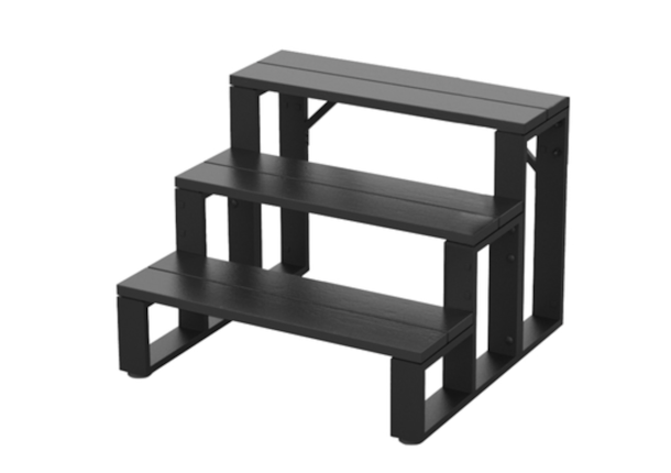 3-Tier Swim Spa Steps - Black Aluminium Spa Steps /Stairs