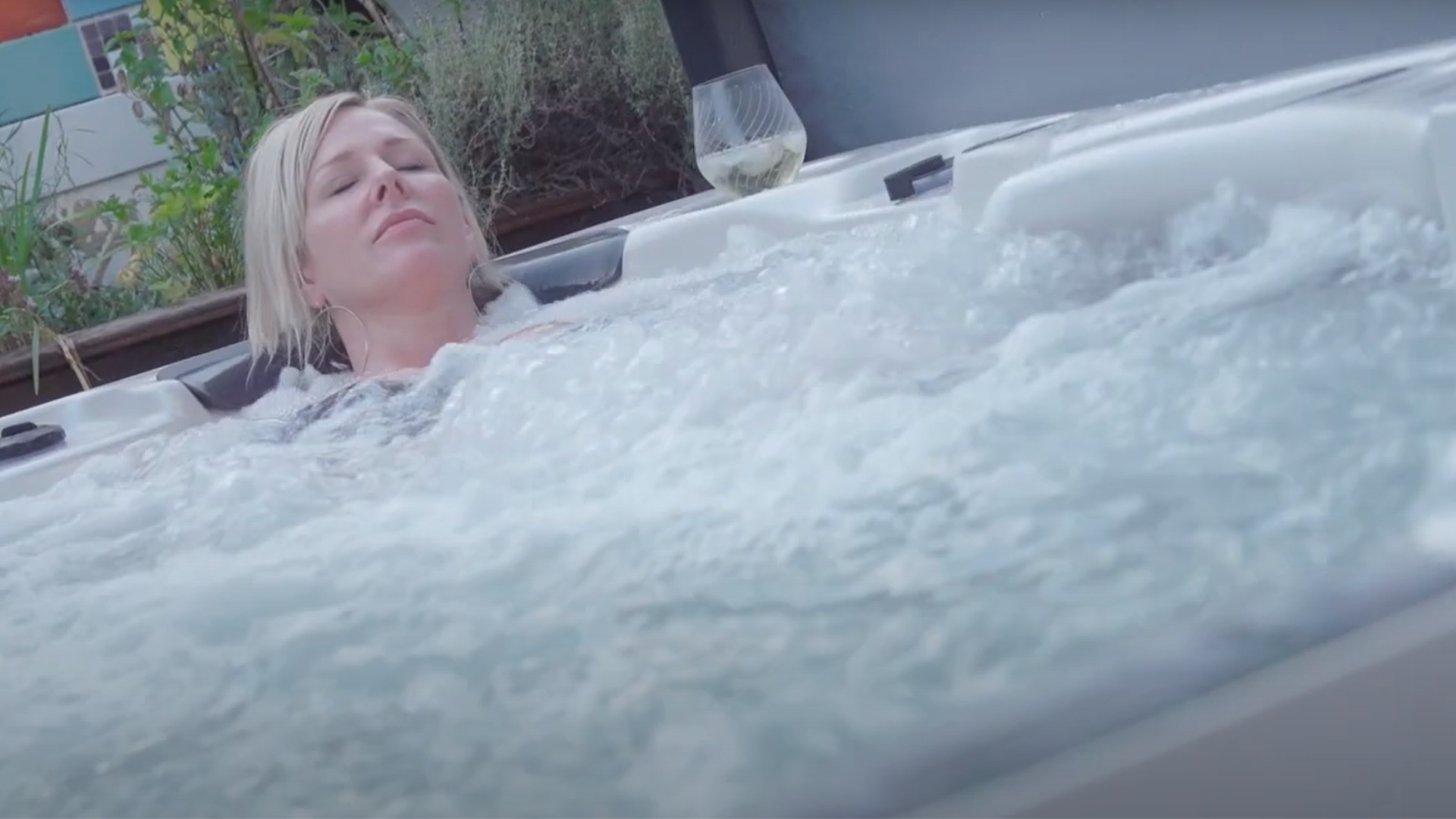 relaxing in a vortex spa