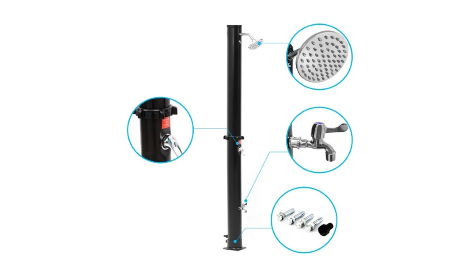 Poolstar 35L P2608 Solar Shower With Foot Wash