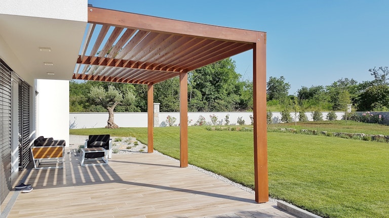 Installed pergola