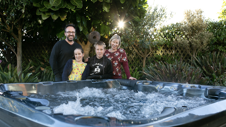Happy owners of a Nitro spa pool
