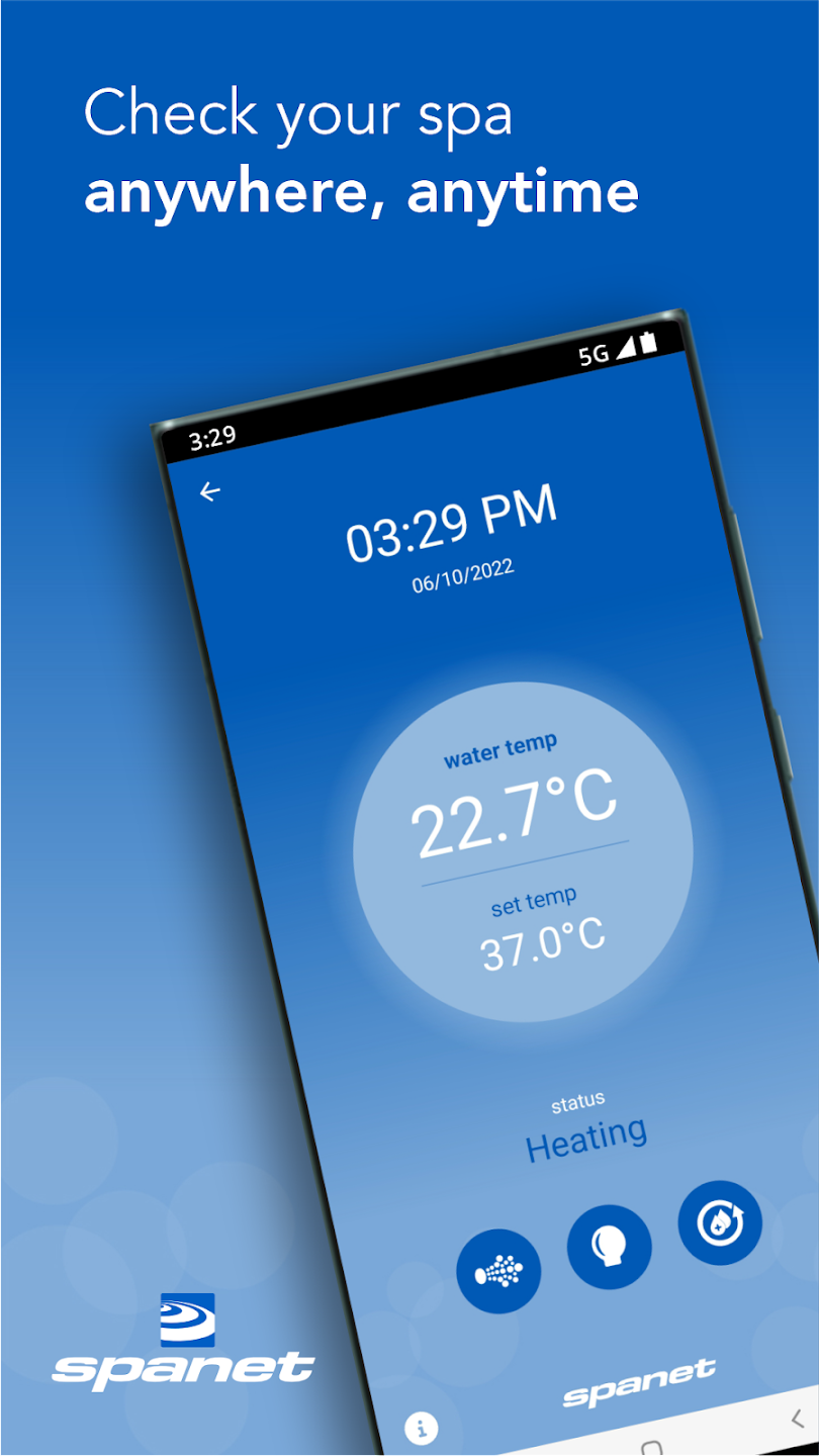 Smartlink app temp setting on spa