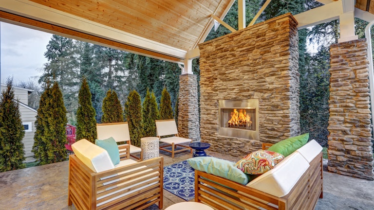 outdoor fire place