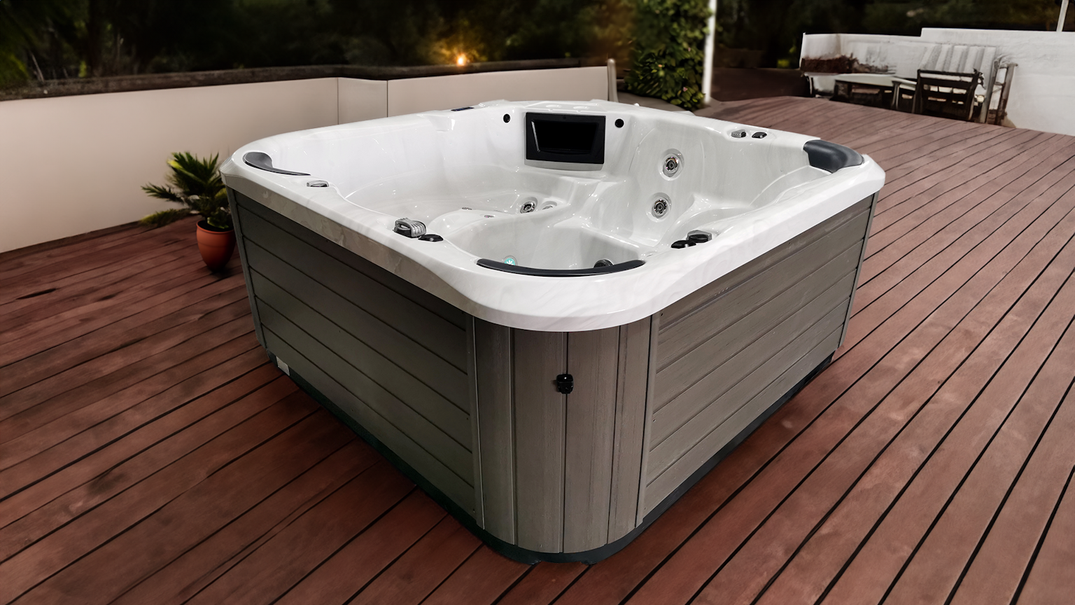 Fisher 6E spa pool in a deck