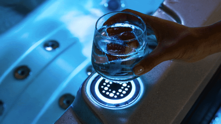 Vortex brand GIF showing lights and spa illuminations
