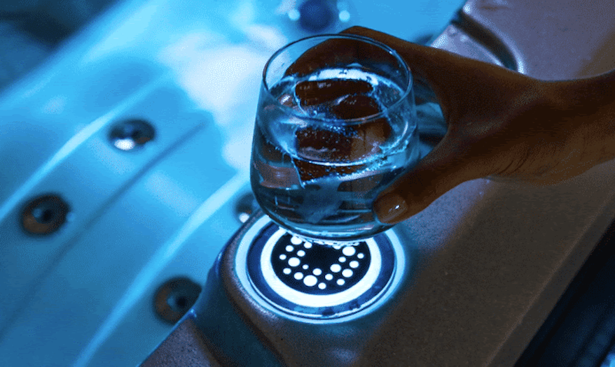 Vortex brand GIF showing lights and spa illuminations