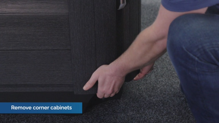 removing jacuzzi corner cabinet