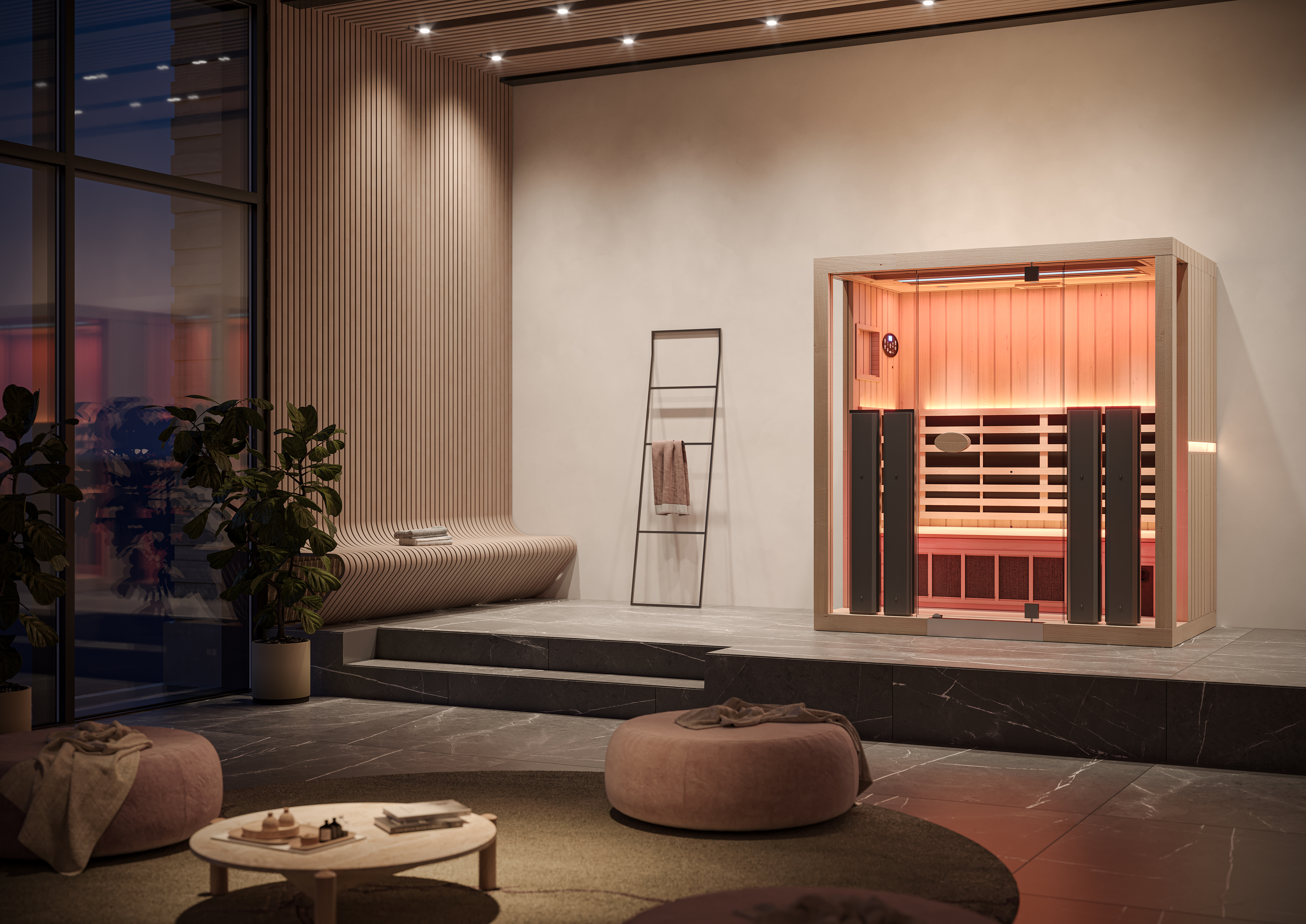 Jacuzzi 3 person sauna in a luxurious home