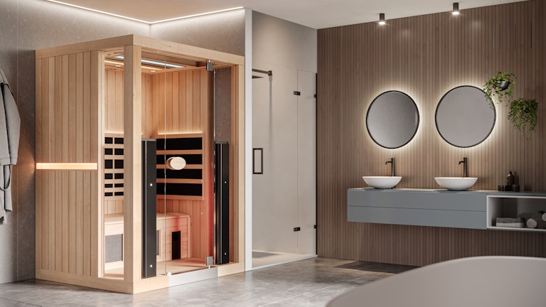 Jacuzzi 2 Person Sauna in a luxurious bathroom