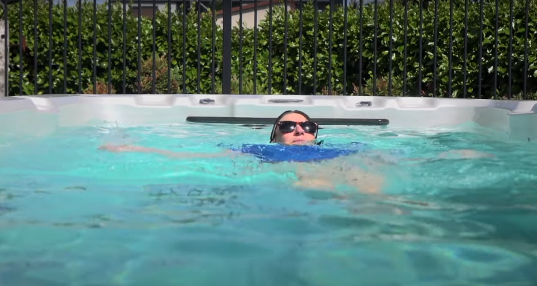Floating in a swim spa