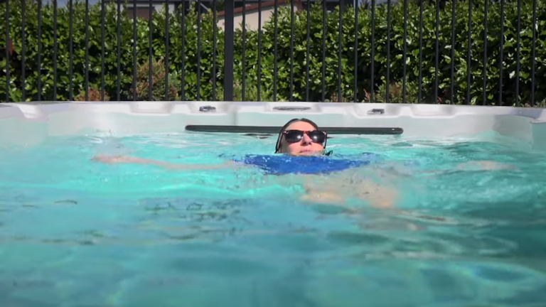 Floating in a swim spa