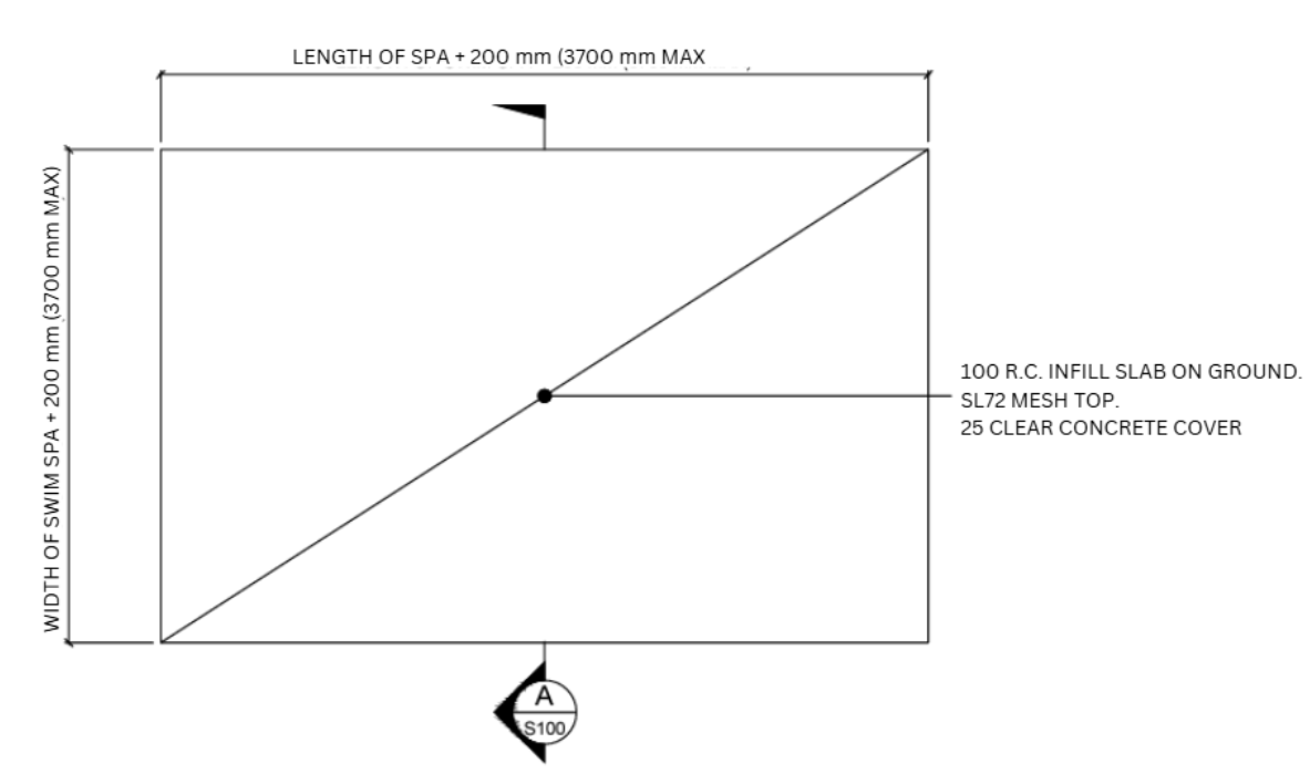 Generic Concrete Pad For Portable Spas - Plan View