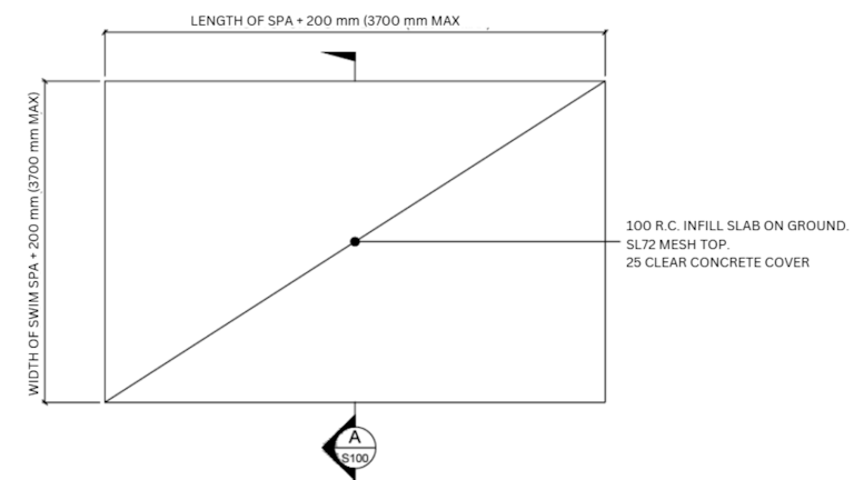 Generic Concrete Pad For Portable Spas - Plan View