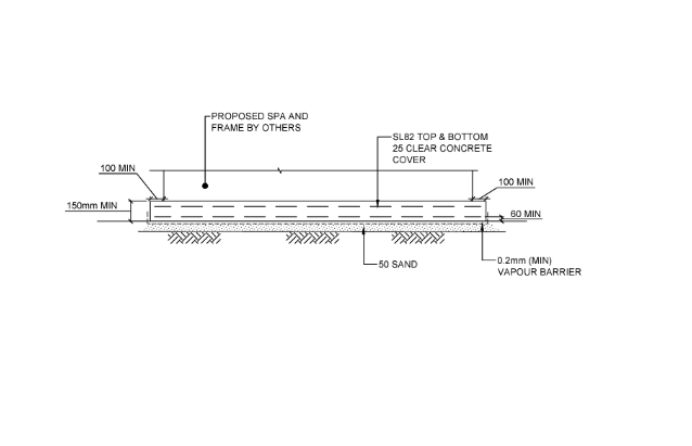 Generic Concrete Pad For Swim Spas - Side View