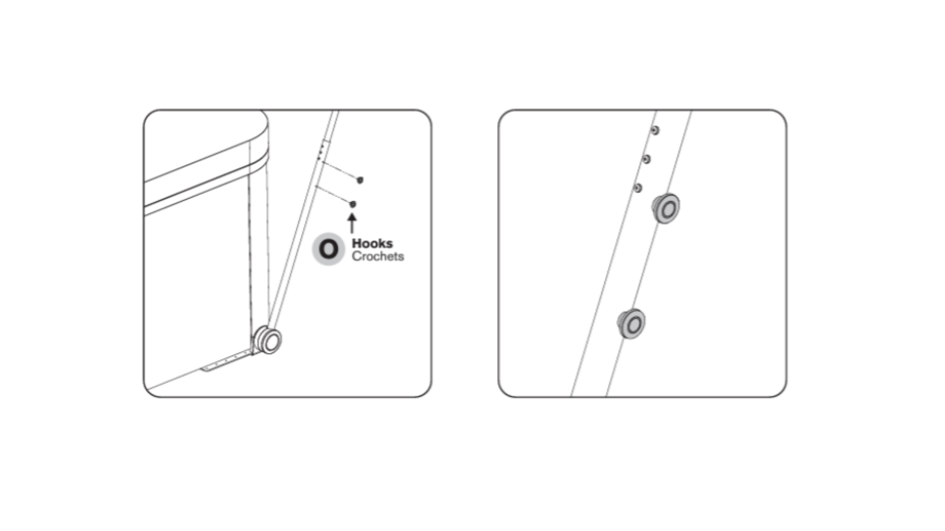 Towel Hooks Deck-mount / Under spa mount
