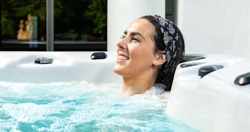 Woman in a spa pool