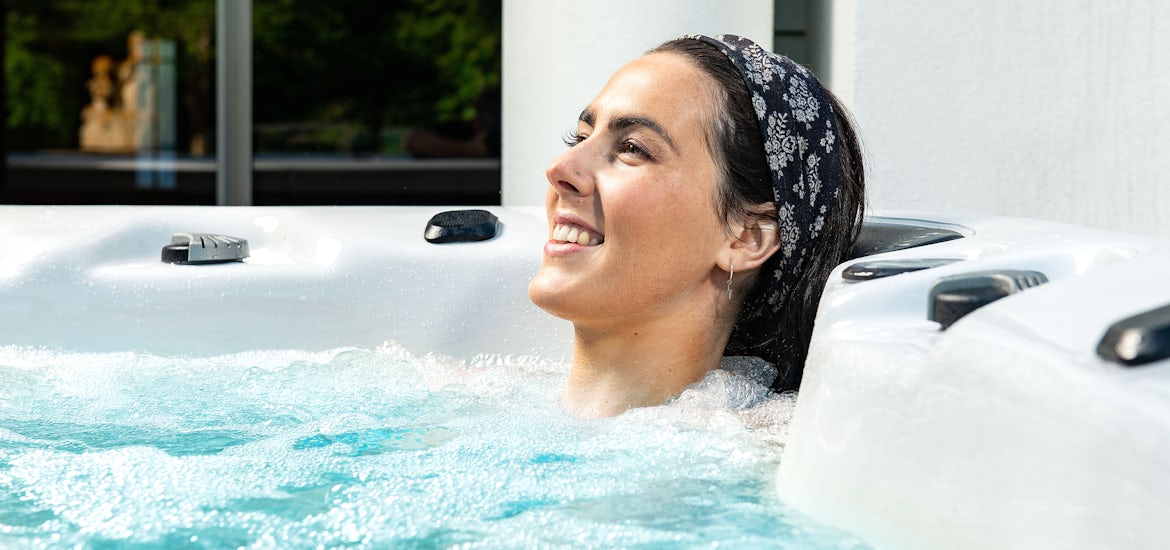 Woman in a spa pool