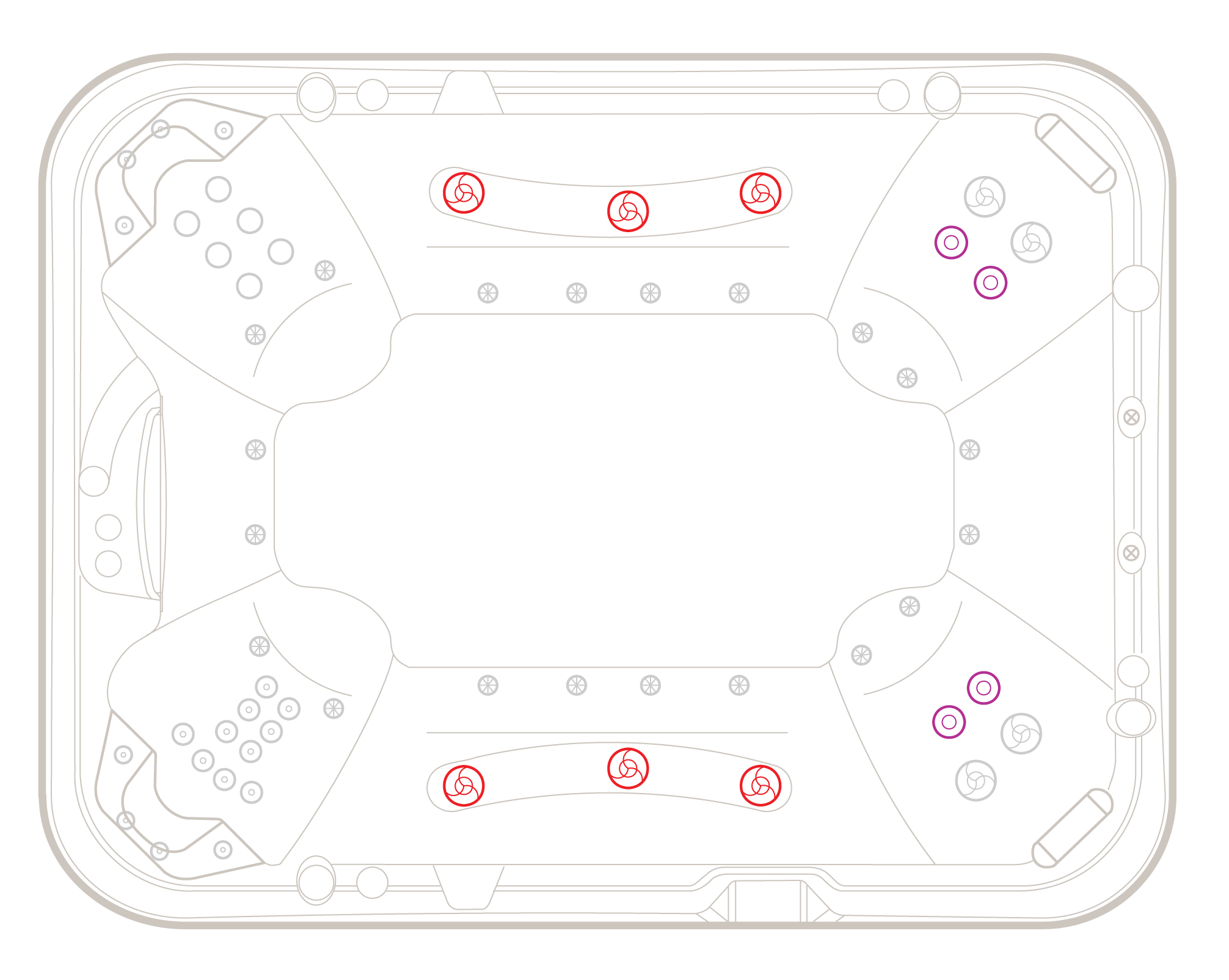 2024 Titanium HP spa pool jet layout diagram