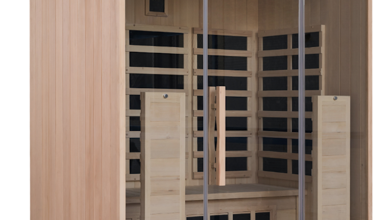 Angled view of SUN300 infrared sauna