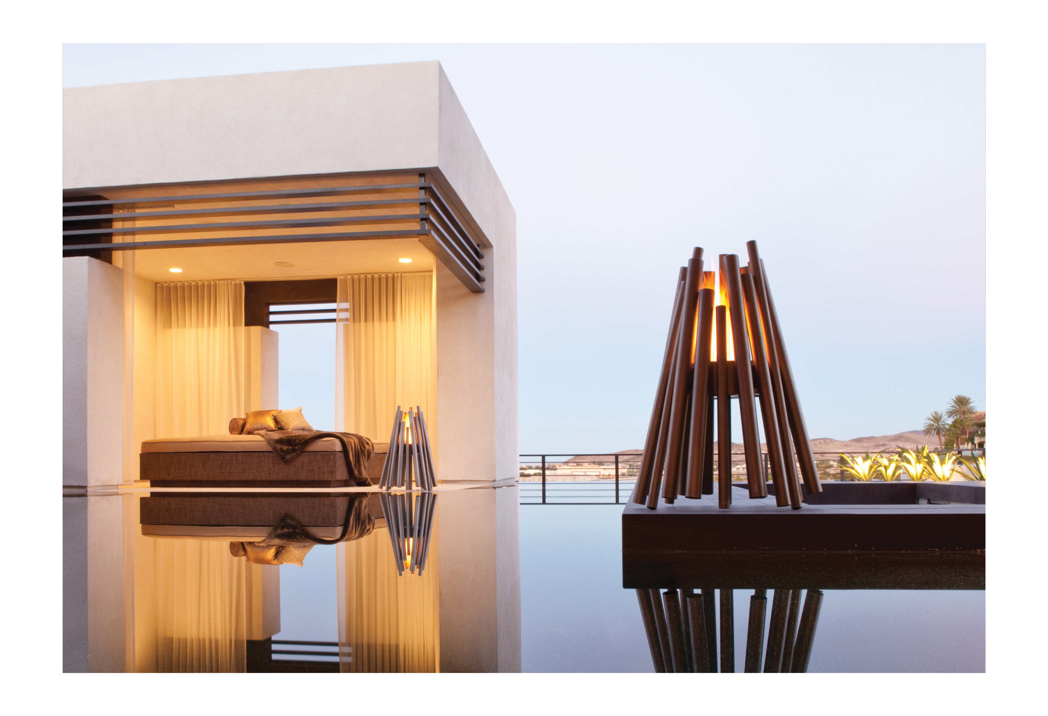 Stix fire pit in a new American home