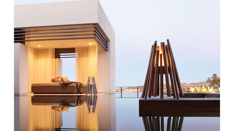 Stix fire pit in a new American home