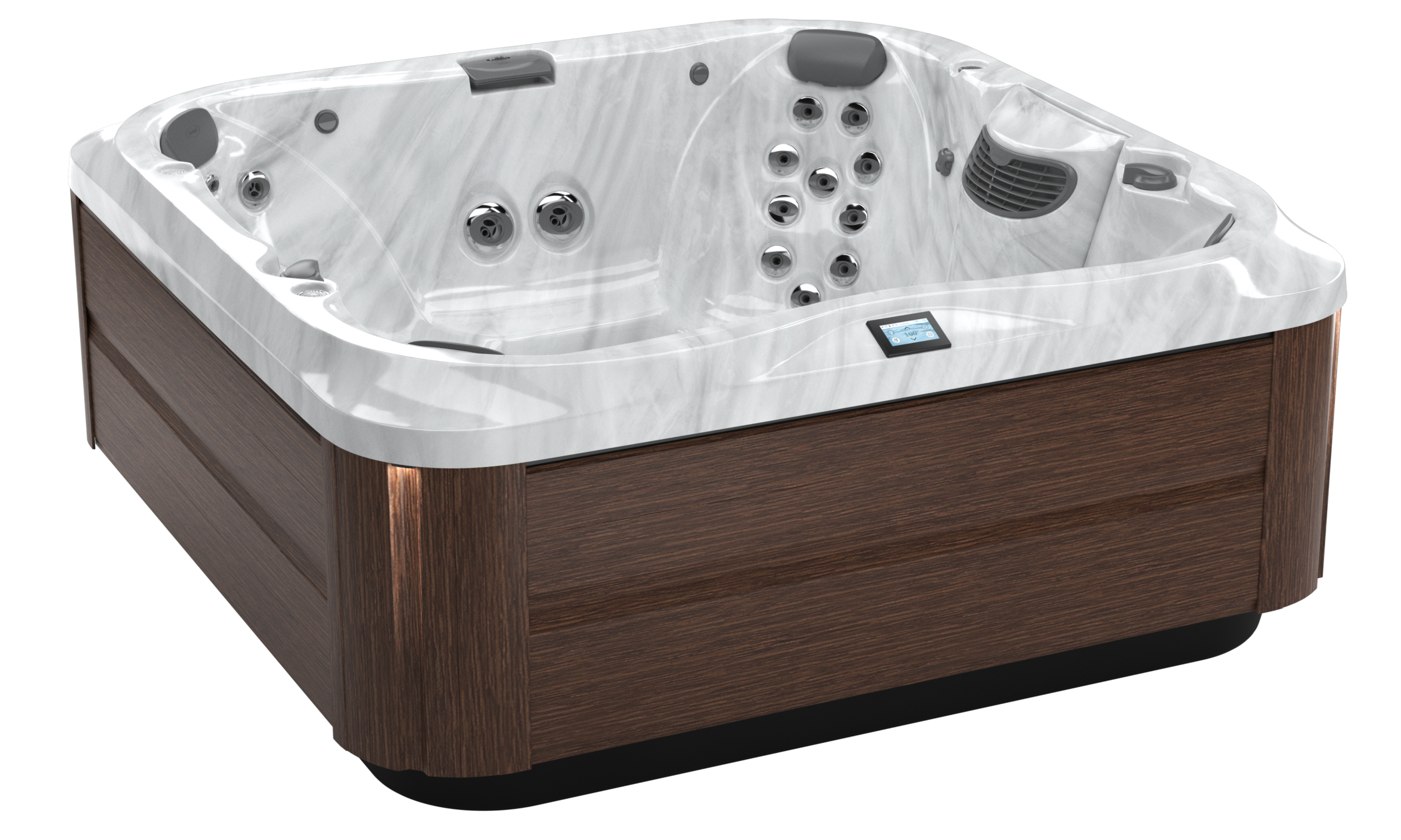 Angled view of a J-385 hot tub