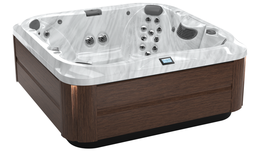 Angled view of a J-385 hot tub