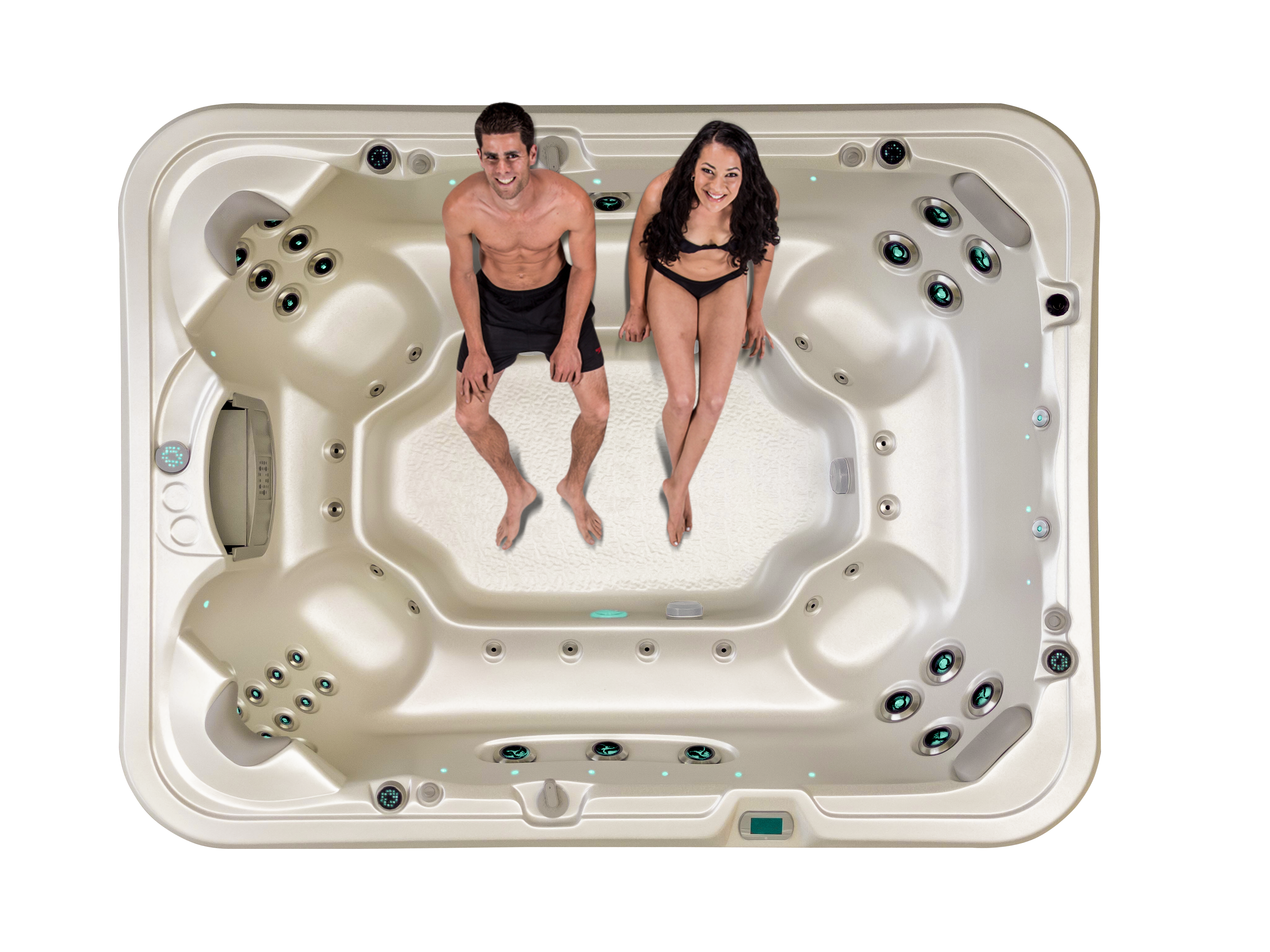 Top view of Vortex Titanium with a couple enjoying the back massage seats