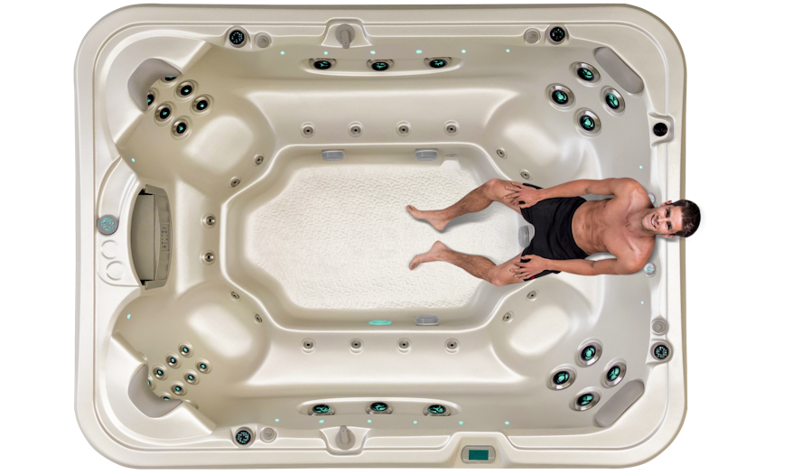 Top view of Vortex Titanium with a man seated onthe child seat